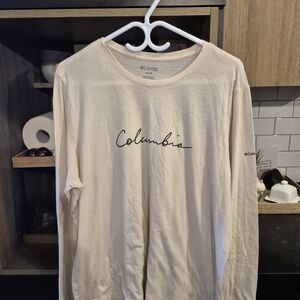 Columbia Long Sleeve Logo Tee - Cream with Black Script